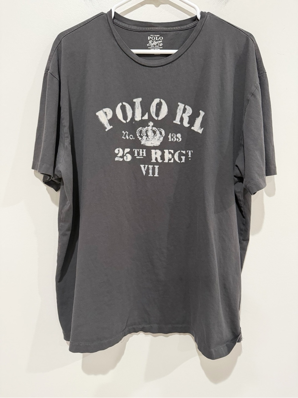 POLO RALPH LAUREN Short-Sleeve Crewneck T-Shirt Military Vintage Men’s Size XL